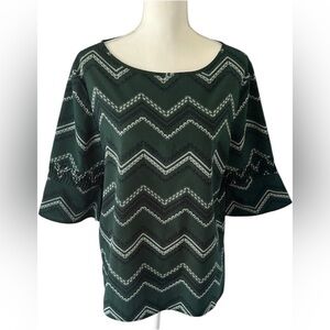 Banana Republic Green Boxy Bell Sleeve Top